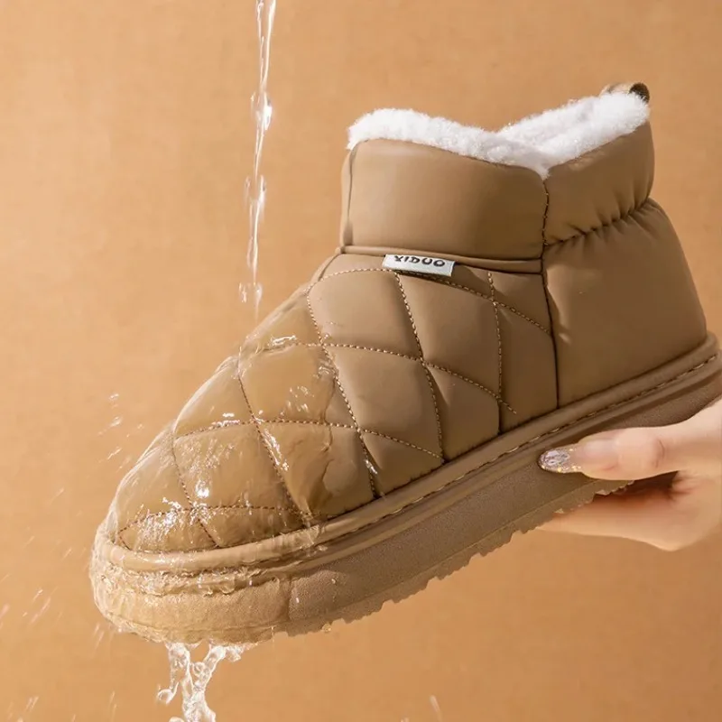 Winter Fleece Lined Slippers Anti Skid Thick Cushioned Sole Cozy Warm Men Women Indoor Home with Heel Wrap for Kitchen Bathroom view 5