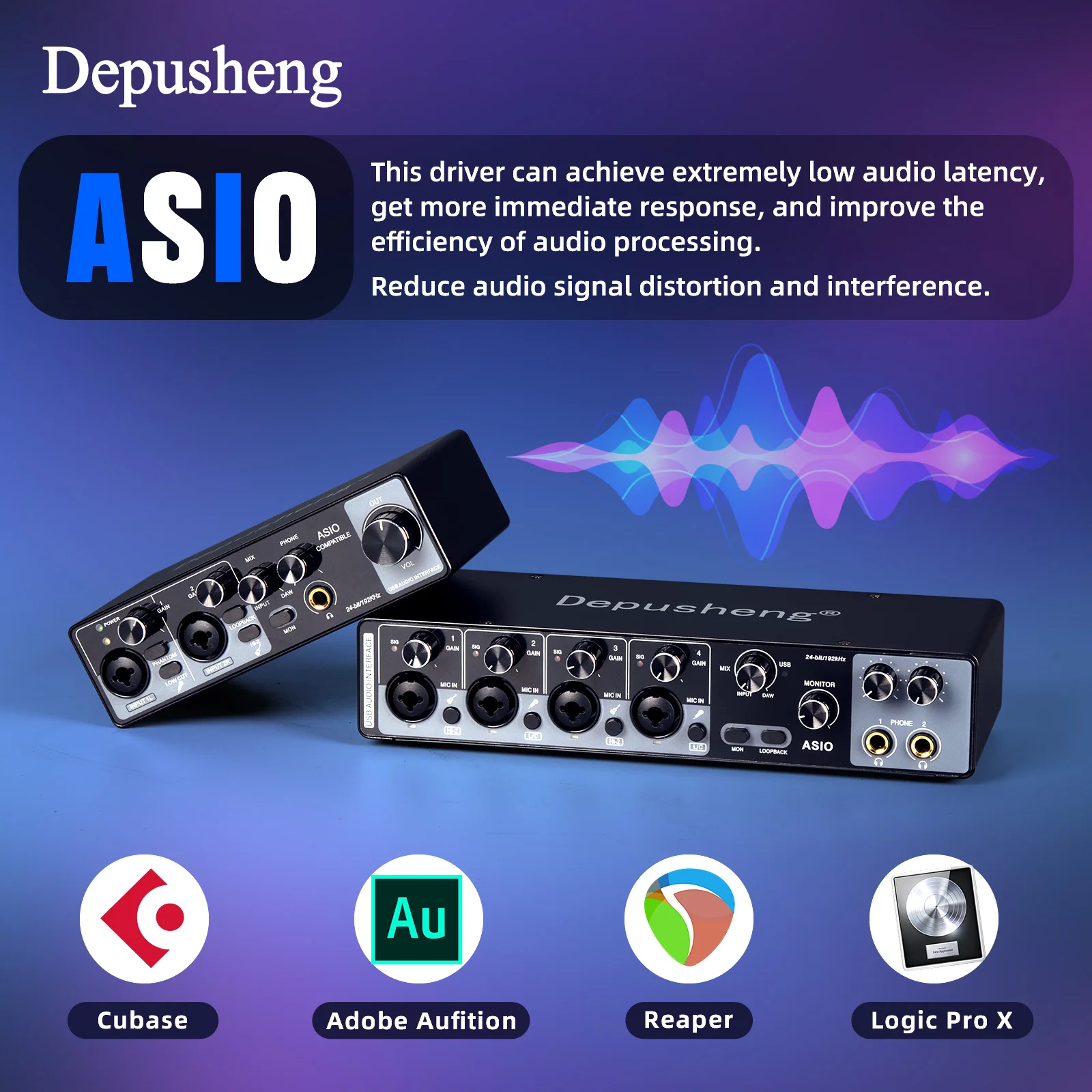 MQ22/44 ASIO Audio Professionelle Soundkarte 2/4-Kanal USB-Audio-Interface für Live-Aufnahmen – Detail 1