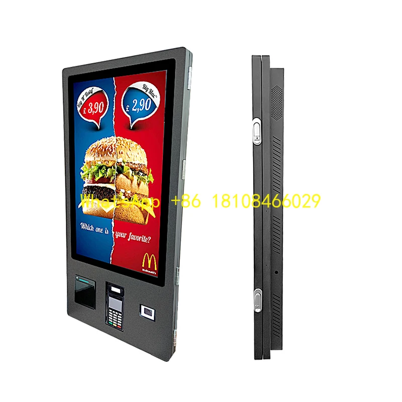 

Terminal Kiosk With QR Scanner POS Brackets Printer32 Inch Interactive Self-Service Payment