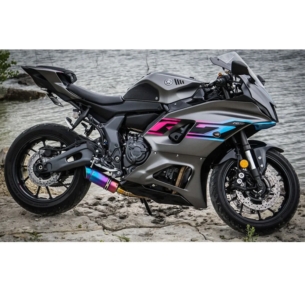 Für Yamaha YZF R7 XSR700 MT-07 2021-2024 Komplettes Auspuffsystem 51mm Schalldämpfer Carbon-Auspuffrohre Auspuffanlagen – Detail 5