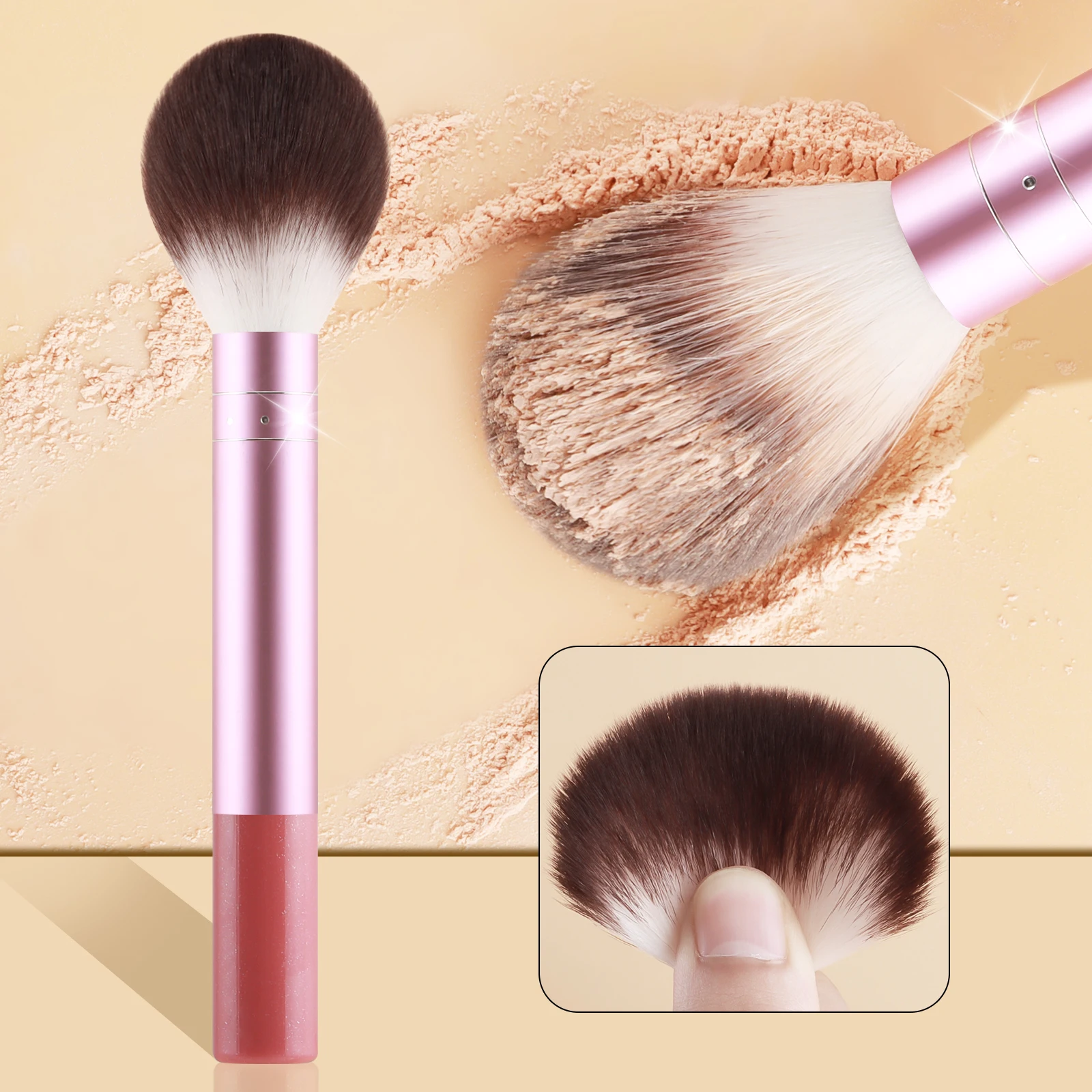 1PC ombre à paupières poudre fard à joues pinceau de maquillage Long Tube pinceau de maquillage outil de maquillage cheveux en Nylon tête de brosse ronde grande tête de brosse longue