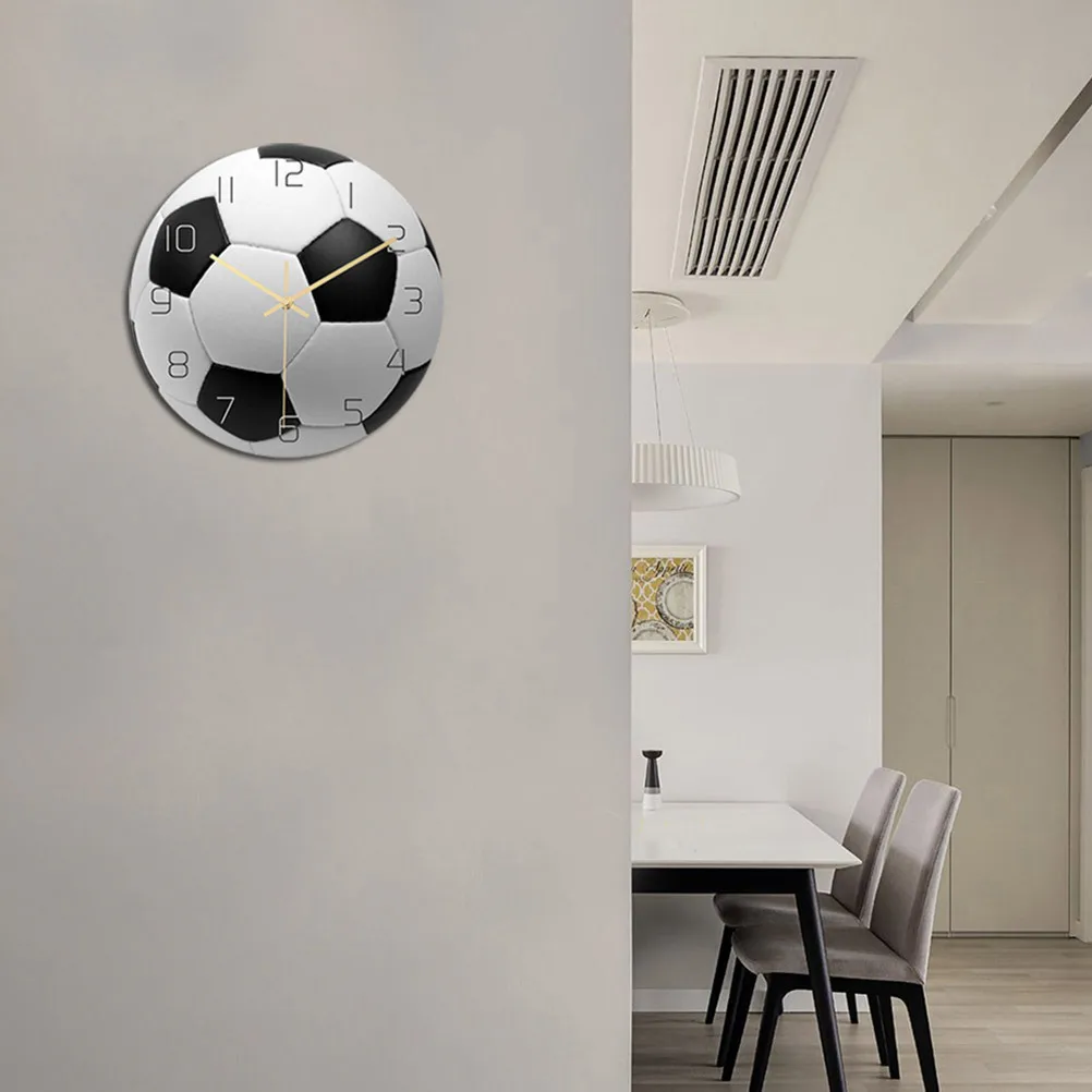 

Stylish Football Wall Clock Made of Acrylic Silent Running Movement Large Display Numbers for Home Office Bedroom Living Room