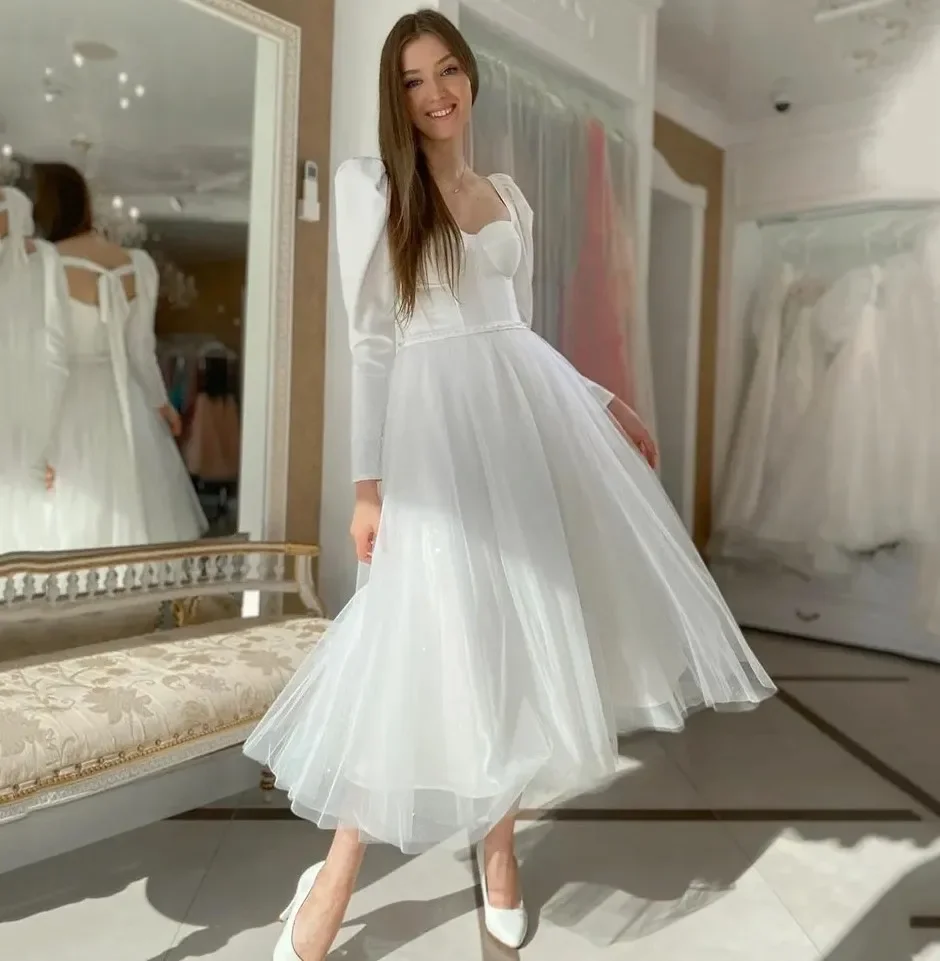 Princess Luxury Wedding Dress Sexy Sweetheart long sleeves with floor length Romantic Beach Elegant Bridal Ball party dress