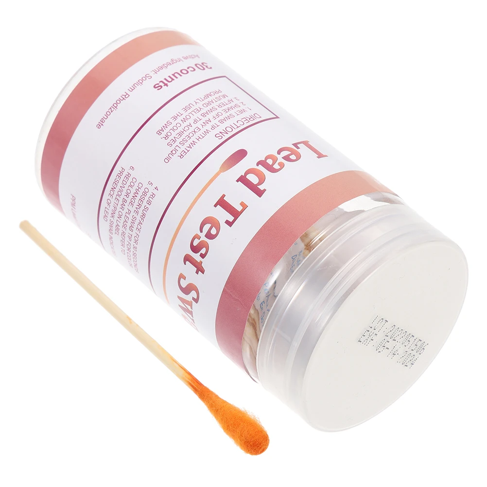 

30pcs Lead Test Swabs Lead Detection Kit Results Painted Surfaces Ceramics Wood Metals Jewelry Dishware Crockery Cup