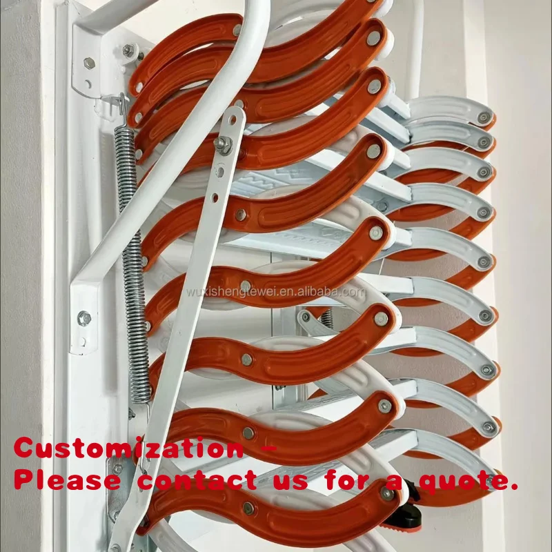 Customize.Remote Control Retractable Hidden Staircase Ceiling Loft Ladders Step Telescopic Retractable Attic Extension