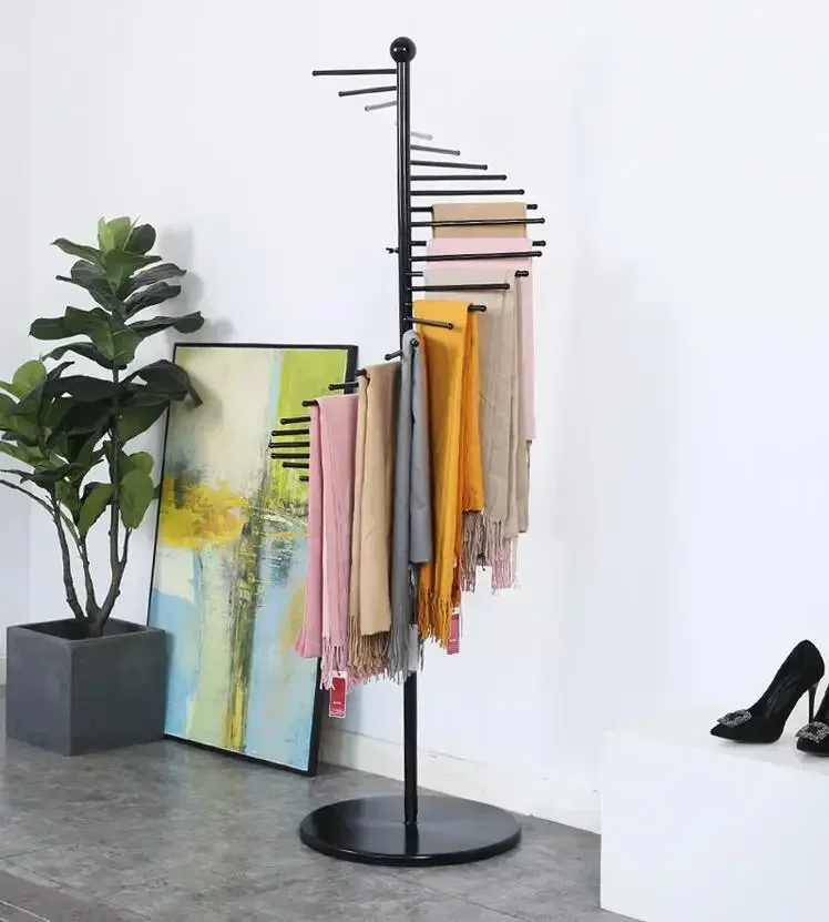 Creative scarf rack hanging scarf display shelf landing clothing store shawl collar display shelves.