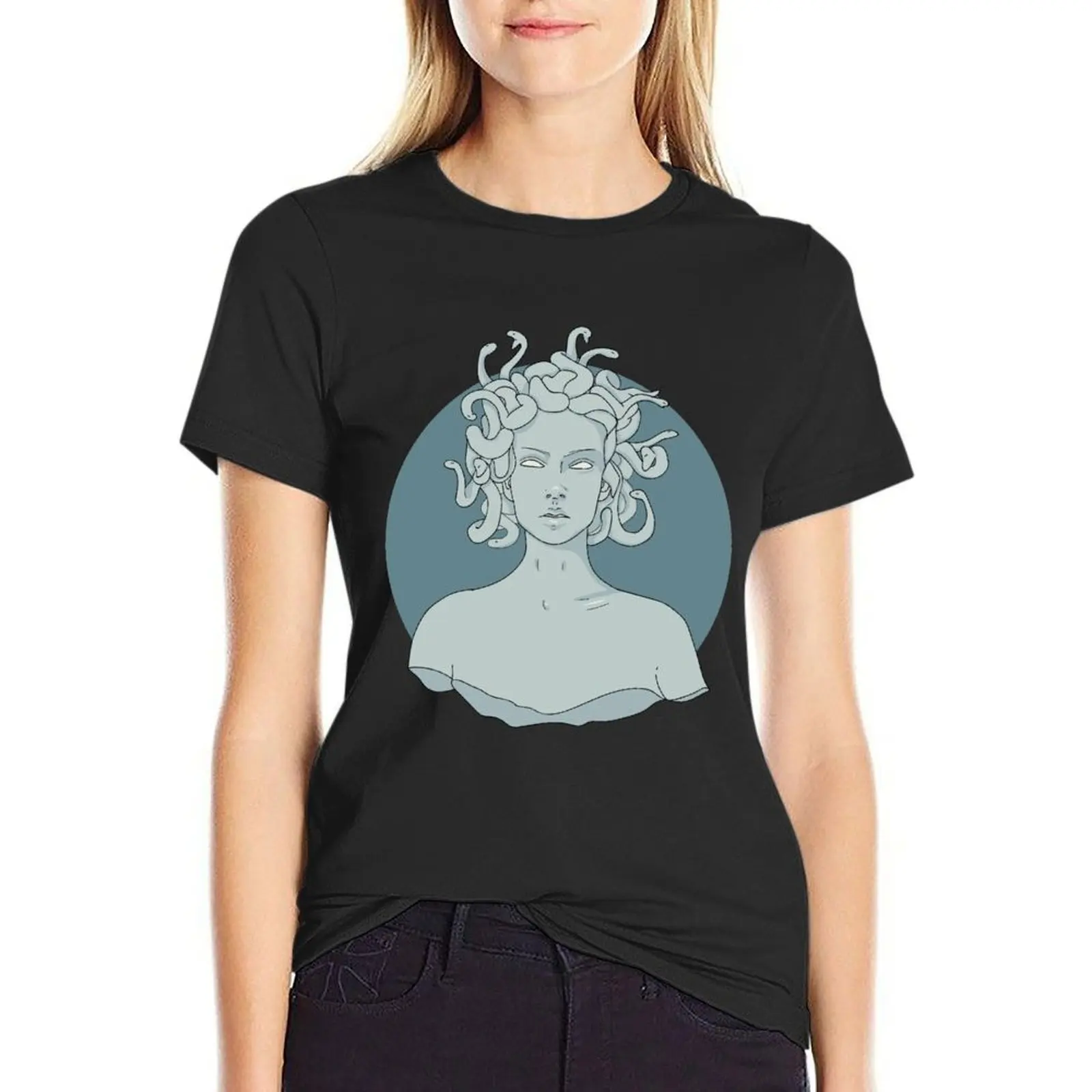 Bust of Medusa T-Shirt Short sleeve tee summer tops Blouse Women tops