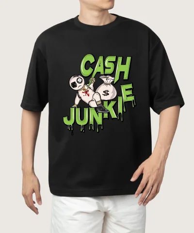 Cash Junkie Oversized Tee - Flaunt Your Financial Flair