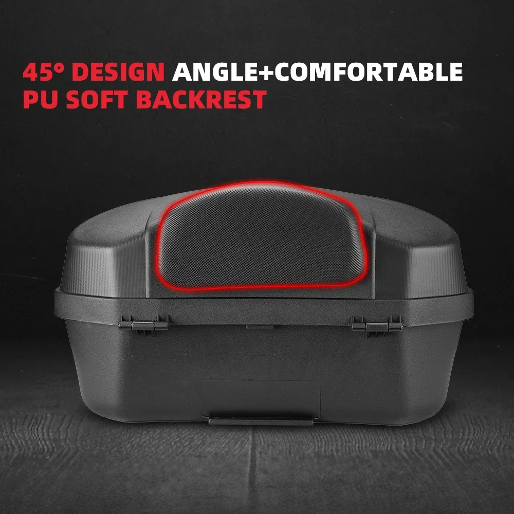 48L Motorcycle Tail Storage Luggage Topbox Case Taillight Waterproof Luggage Helmet Storage Box Universal