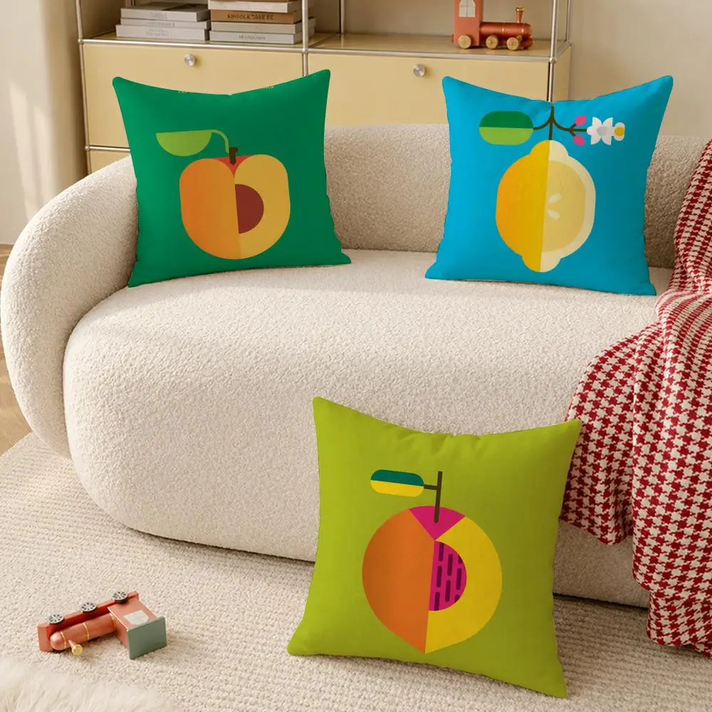 Art Fruits Anime Simple Cushion Cover Pillow Cover Decorative Throw Couch Home Decor for Living Room Sofa