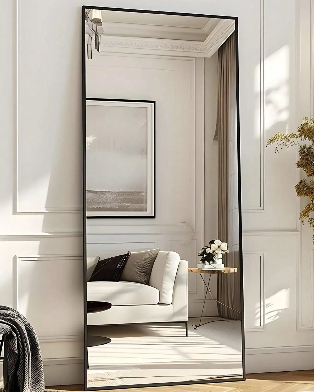 58"×18" Full‑Length Floor Mirror, Freestanding Full‑Body Mirror with Stand, Wall‑Mountable Hanging Mirror for Bedroom, Living Room and Cloakroom