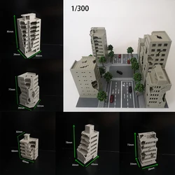 Miniature Scale 1/300 Building Model Battle Damaged High-rise House For Diy Military Landscape Layout Diorama Kit 1Pcs