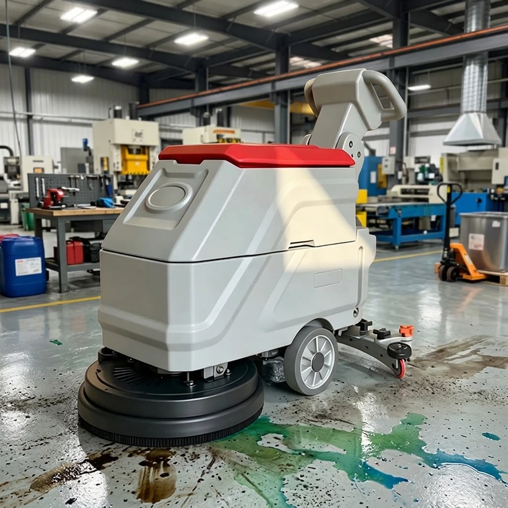 Walk Behind Floor Scrubber 720mm Cleaning Width Commercial Floor Scrubber for Tile Marble Floor