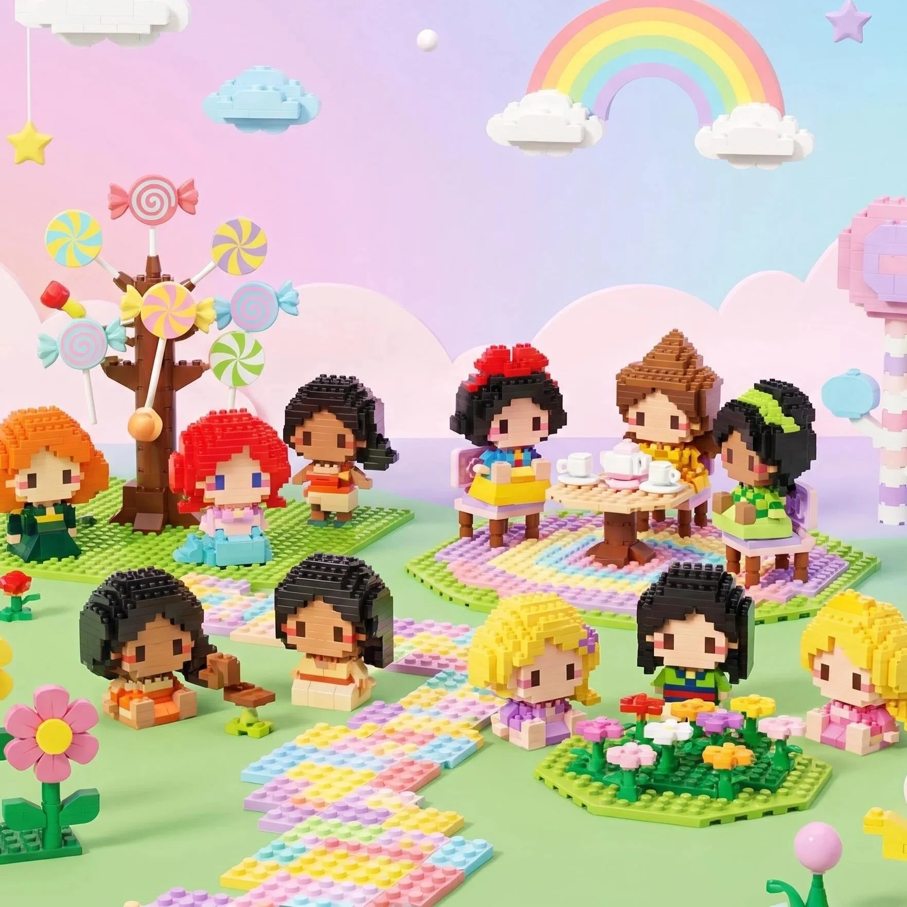 Assembly Model Building Blocks, Doll Toys Are Suitable Educational DIY Games, Cartoon Anime Games, Back-to-School Learning