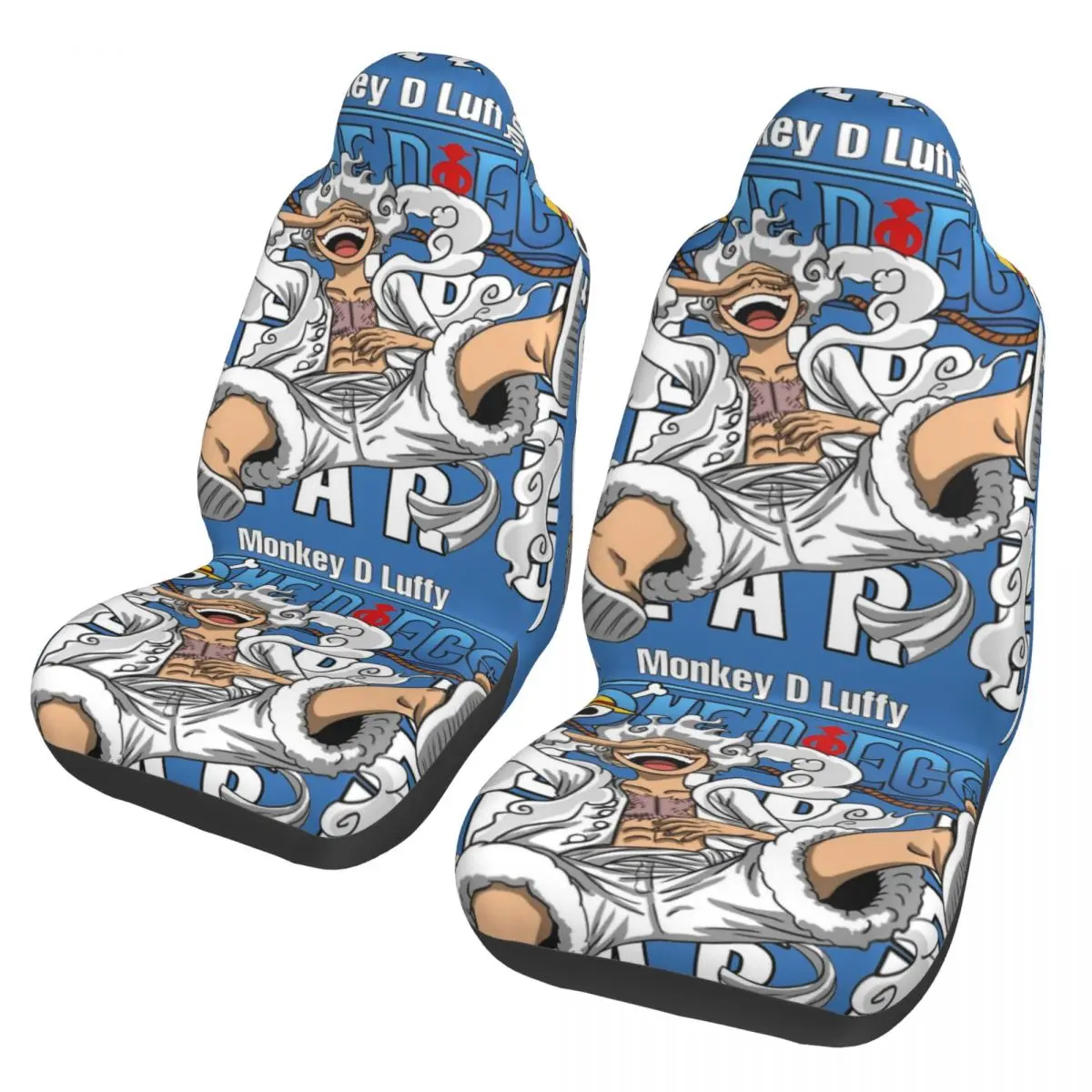 

Monkey D Luffy Gear 5 Universal Car Seat Cover Four Seasons Travel One Piece Seat Covers Fabric Hunting