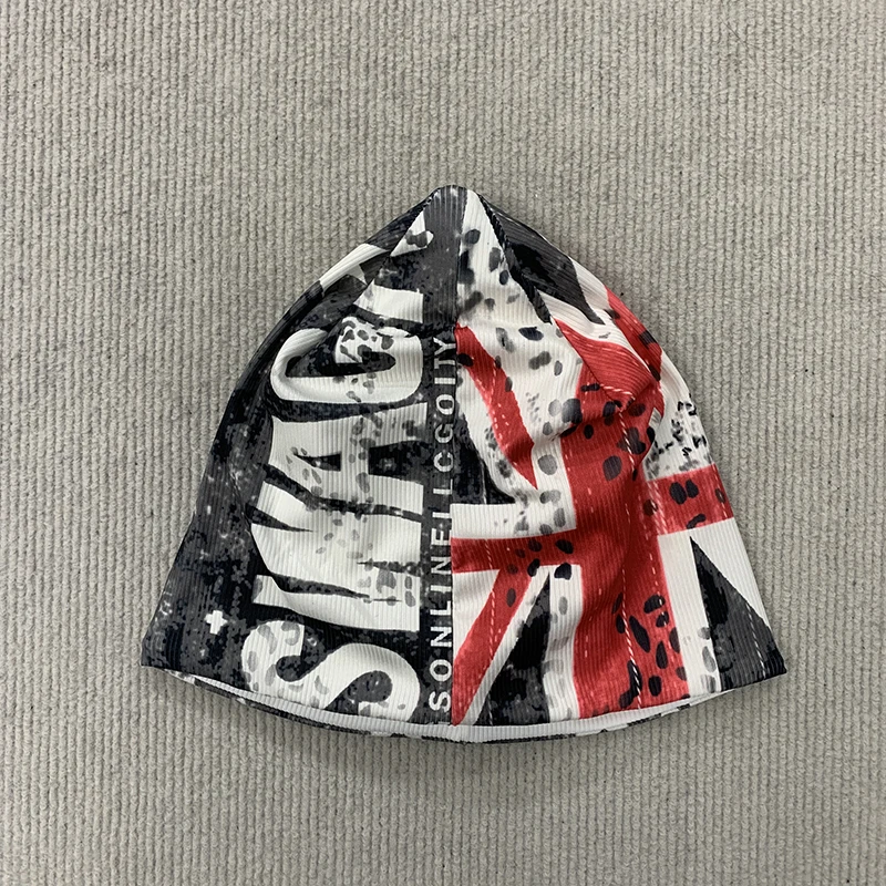 Fashionable Four Season National Flag Star Print Pullover Hat Street Casual Trendy Dome Print Design