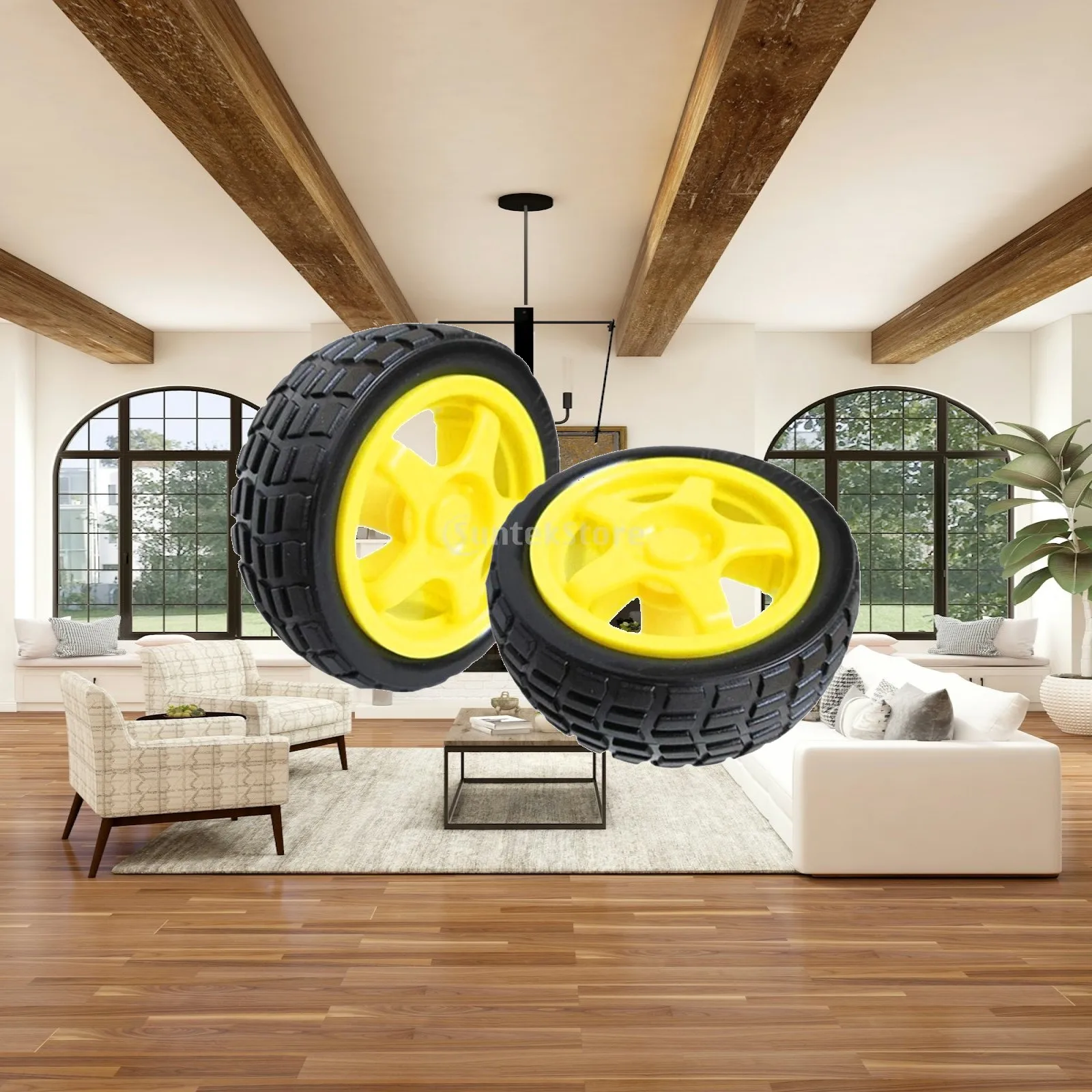 Smart Car Robot Tire Wheel Acrylic Rubber Off-road Tire Car Wheel Accessories for 4WD 2WD RC Car Model