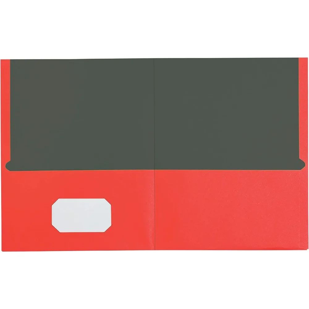 Assorted 2-Pocket Folders, Textured Paper, Letter Size, 25 Pack (Blue, Purple, Teal, Orange, Pink) view 6