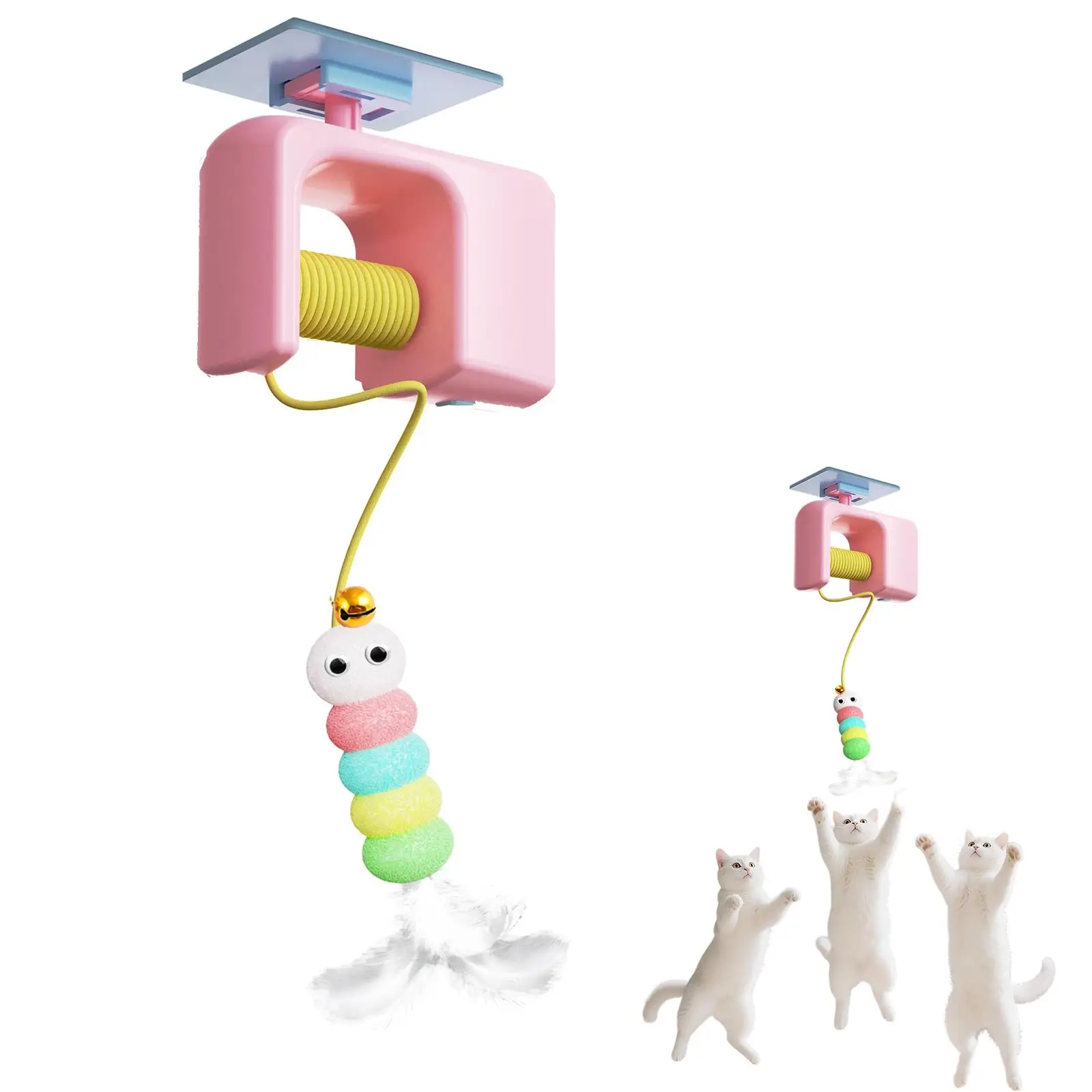 Caterpillar et oiseau volant adapté aux jouets de chasse pour animaux de compagnie, jouets interactifs pour chats d'intérieur suspendus automatiquement
