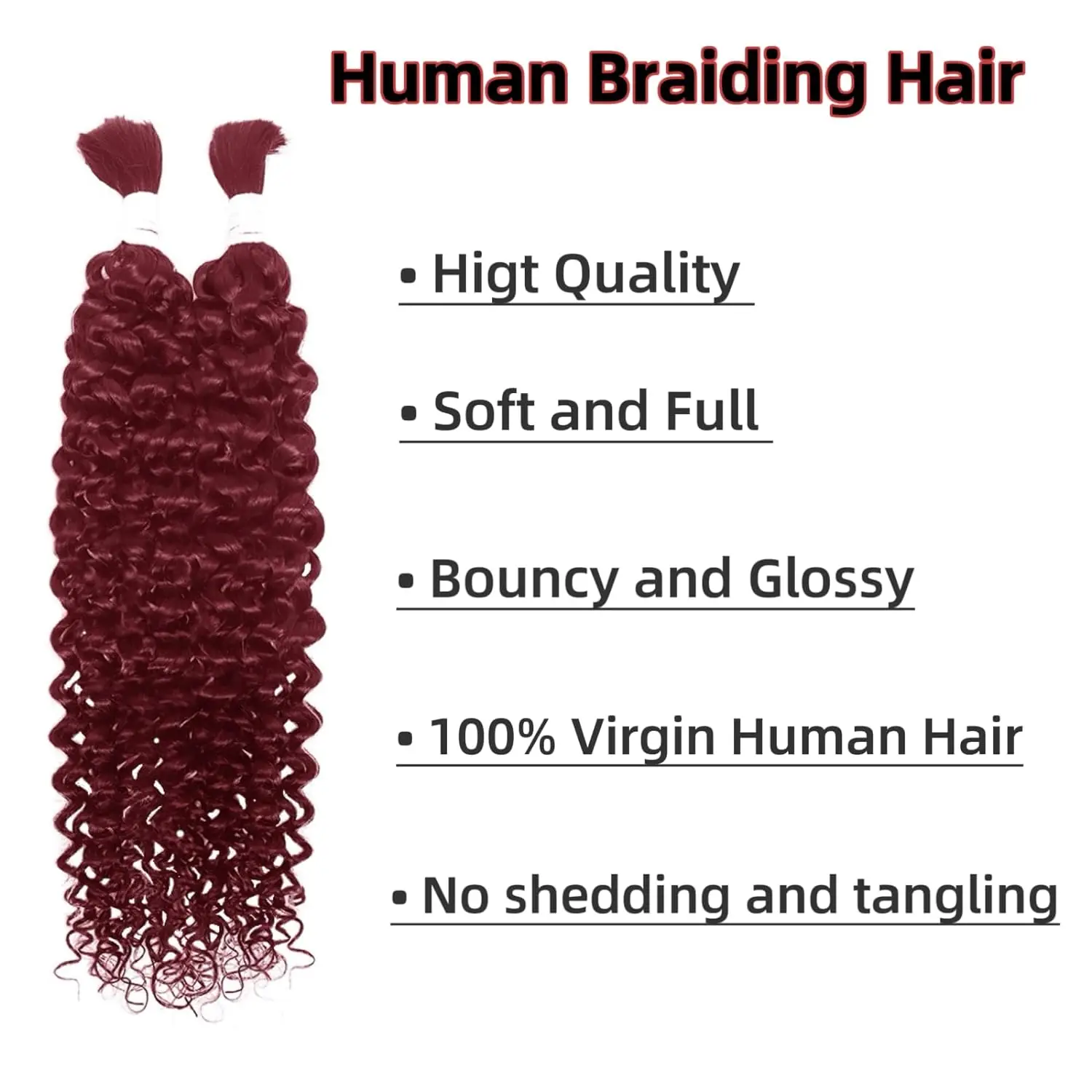 BUG Water Wave Bulk Human Braiding Hair No Weft Unprocessed Brazilian Virgin Human Hair Extensions for Braiding No Weft 100g2pcs