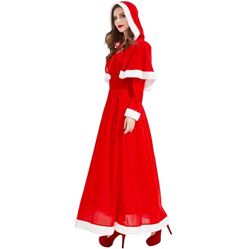 Robe Longue de Noël à Capuche Femme – Rouge ou Verte – photo 6