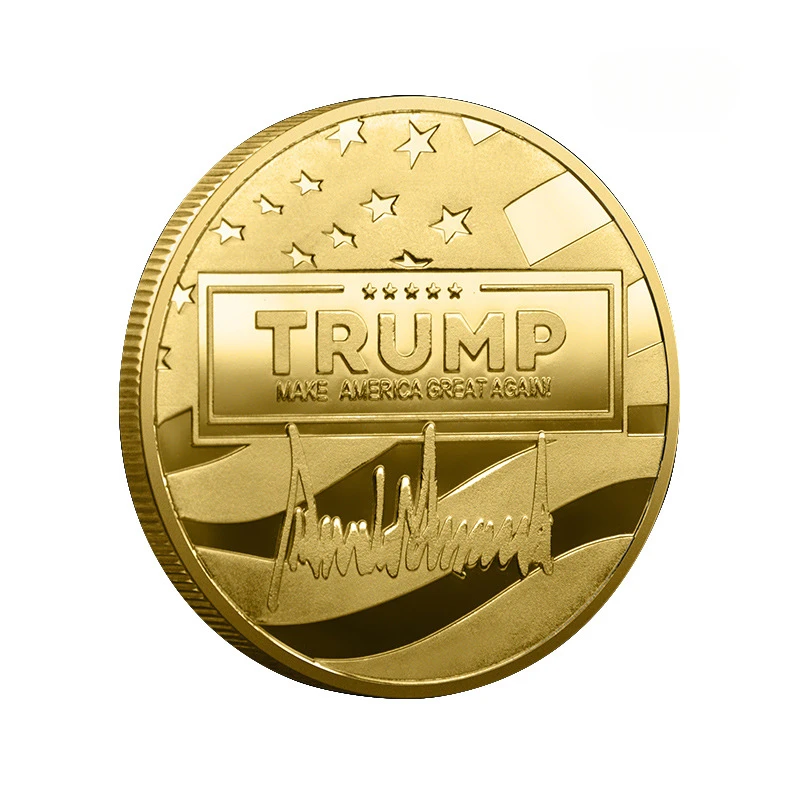 Donald Trump Commemorative Coins Golden Plated U.S. President TRUMP Never Surrender Liberty Nation Collectible Coin