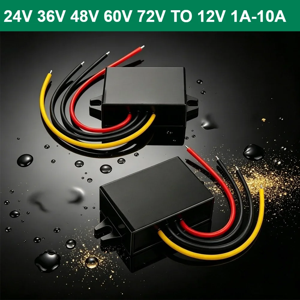 72V 60V 48V 36V 24V to 12V 3A 5A 8A 10A DC-DC Step Down Voltage Converter 24 48 to 12 Volt Auto Bus Truck Taxi Buck Power Supply