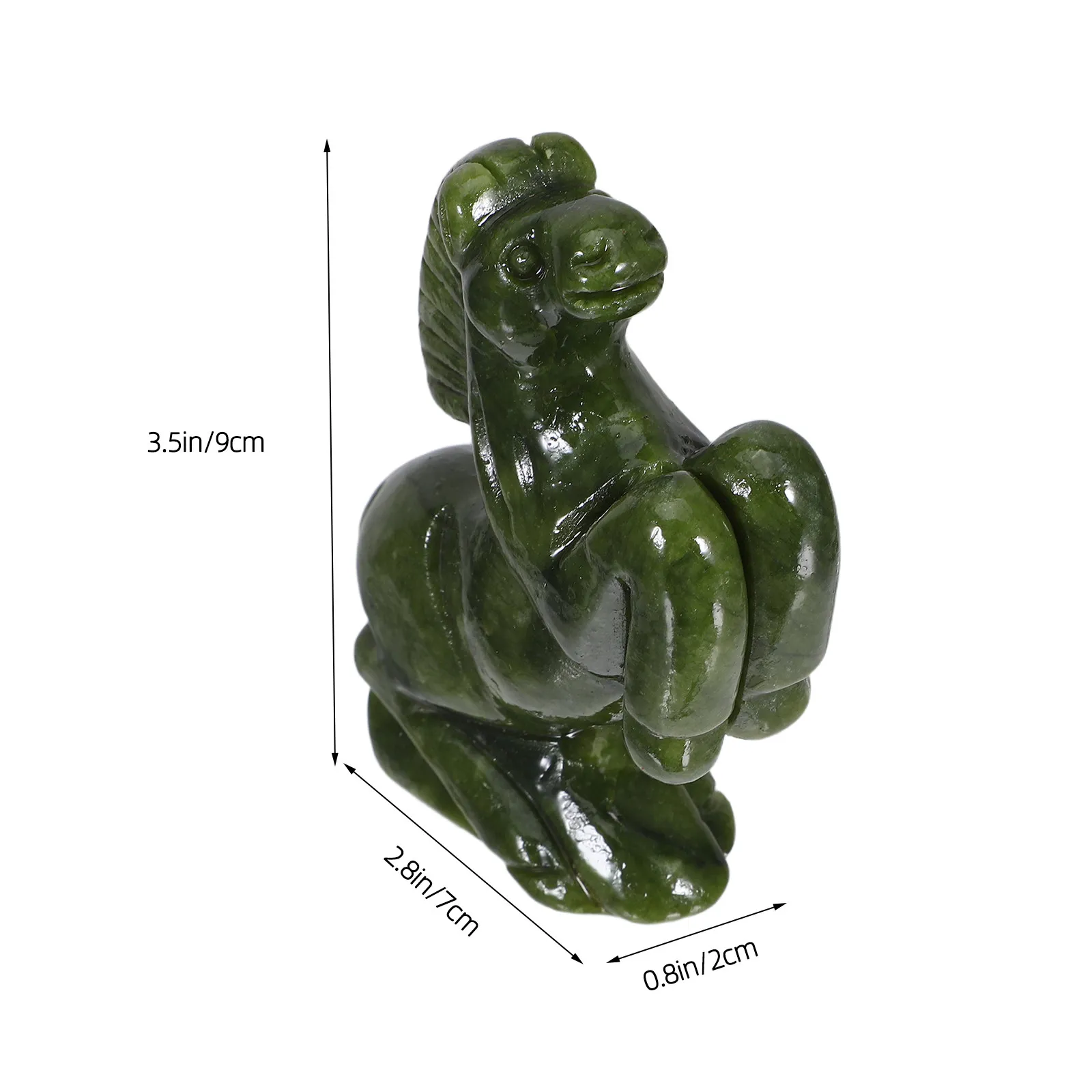 Jade Horse Statue 2026 Chinese Zodiac Sculpture Green Southern Jade Carved Ornament Feng Shui Lucky Decor Horse Statue