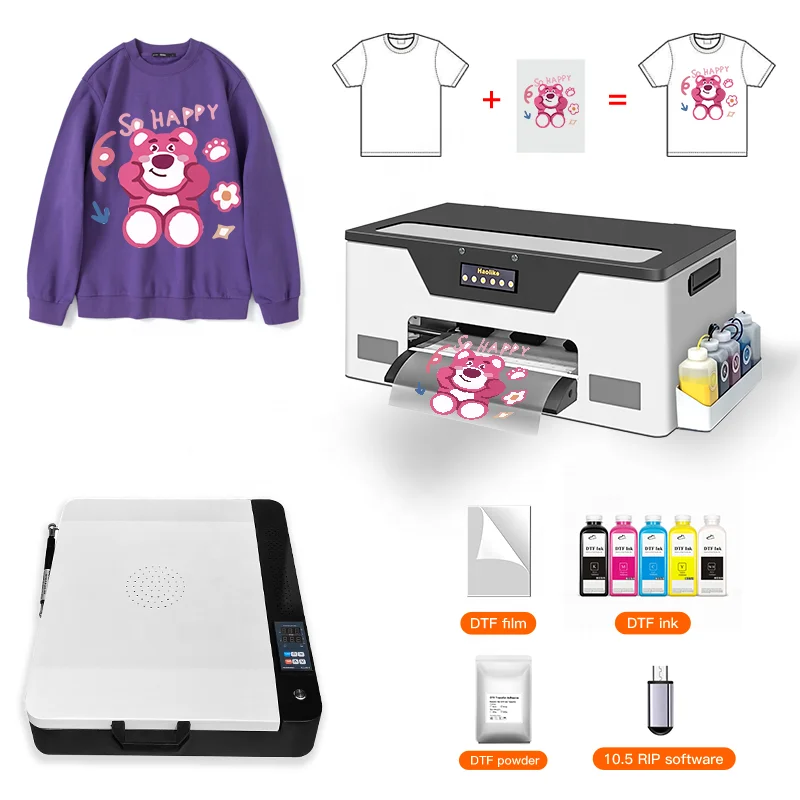 New Popular XP600 A3 13inch DTF Printer With Dual Printhead Transfer Film T Shirt Printing Machine Shaker and Dryer