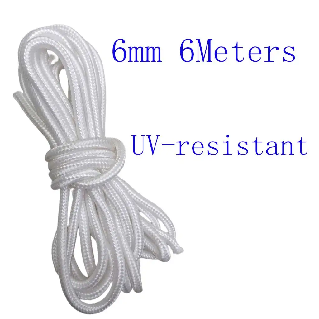 6 Meter 6 mm seitliches UV-beständiges Schlauchboot Gunwale-Schnur Wasserfischen Floß Seitenseil Sicherheitslinie
