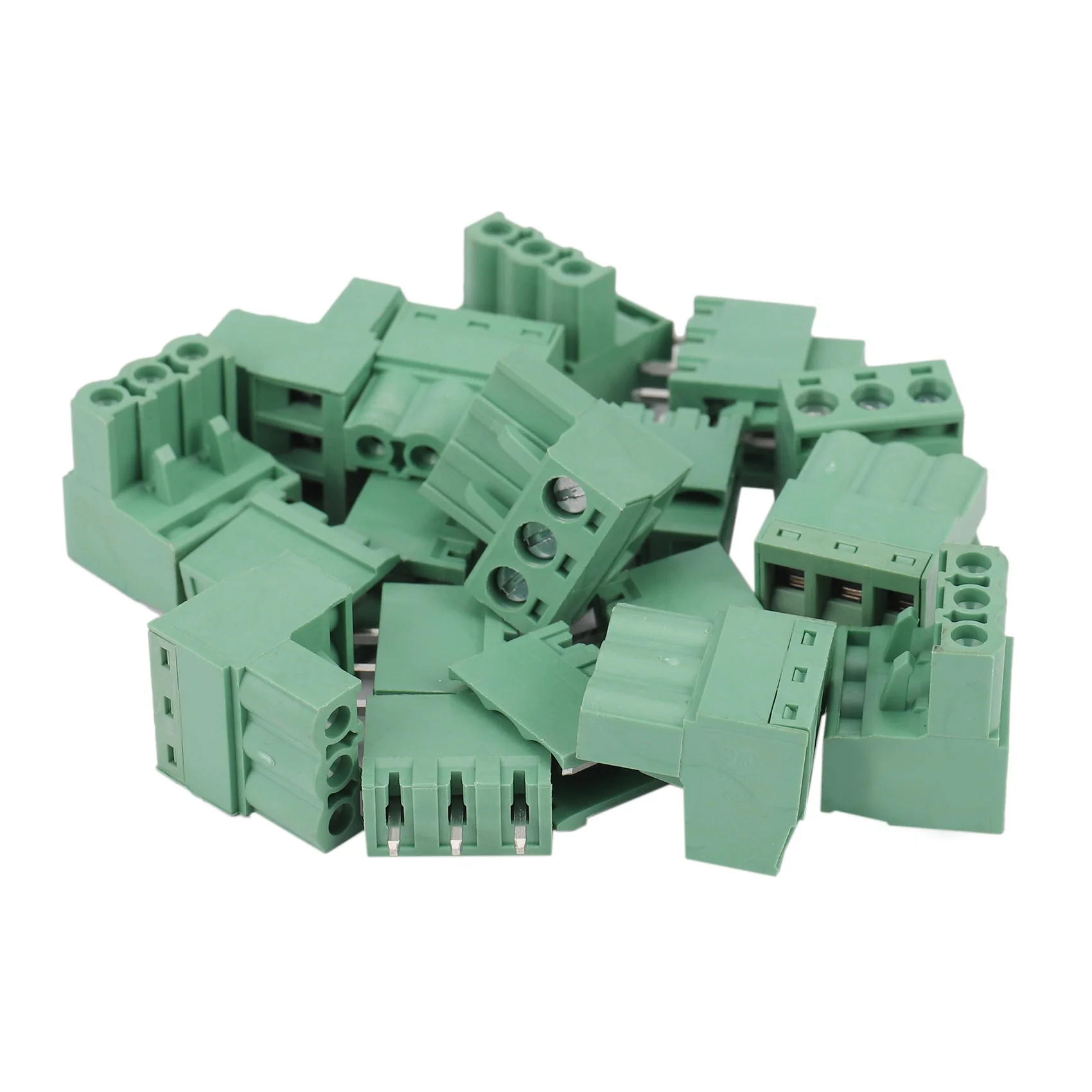 New 10Pcs 5.08mm Pitch 3Pin Plug-in Screw PCB Terminal Block Connector Right Angle