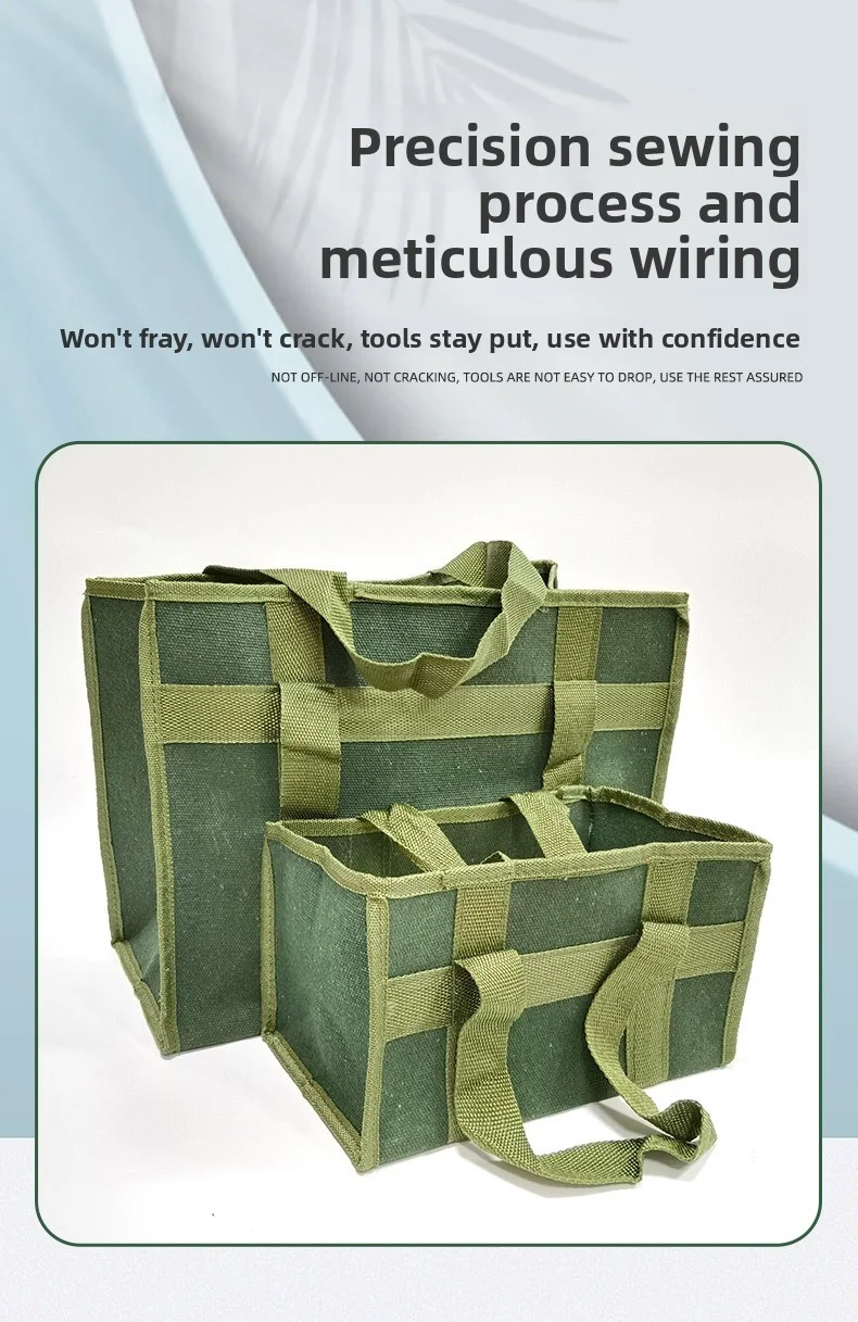 Large Capacity Thick Canvas Handheld Tool Bag Wear-resistant Electrician Maintenance Storage Bag Auto Repair Tool Organizer Bag