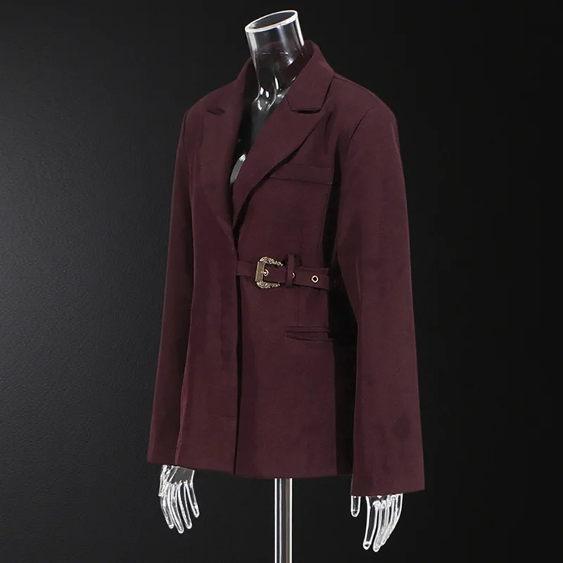 ZAMOR HIGH QUALITY European American Niche Design Blazer 2026 New Long Sleeve Irregular Tie Waist Elegant Slim Fit Jacket