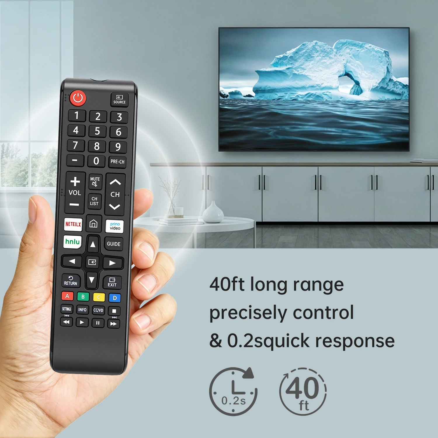 Replacement BN59-01315A BN59-01315J Remote Control Compatible with Samsung 4K Crystal UHD 6/7/8/9/TU-7000 Series Smart TV(01315E