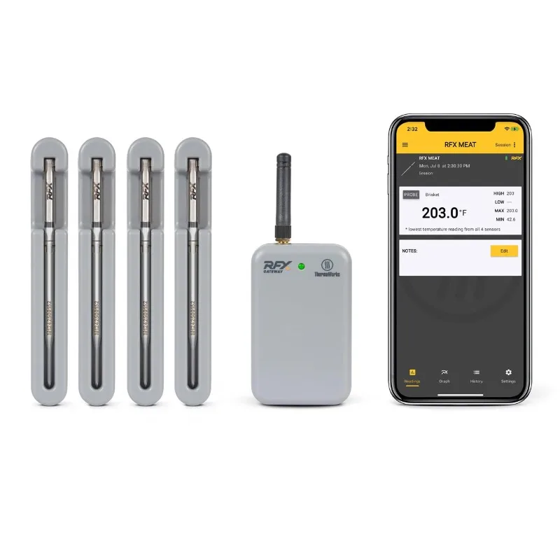 

RFX — The Ultimate Wireless Meat Thermometer - 4-Probe Kit