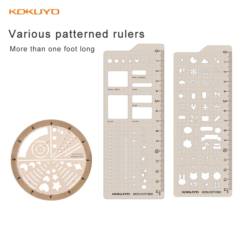 Japanese Stationery kokuyo Campus Hand Account Book Accessories Multi-functional Template Ruler Creative Cute Kawaii Ruler