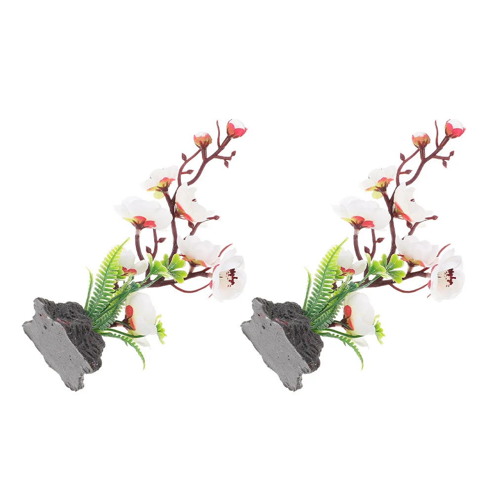 

2Pcs Sushi Restaurant Flower Desktop Ornaments Exquisite Lifelike Green Plants Practical Dish Plate Decorations for Office