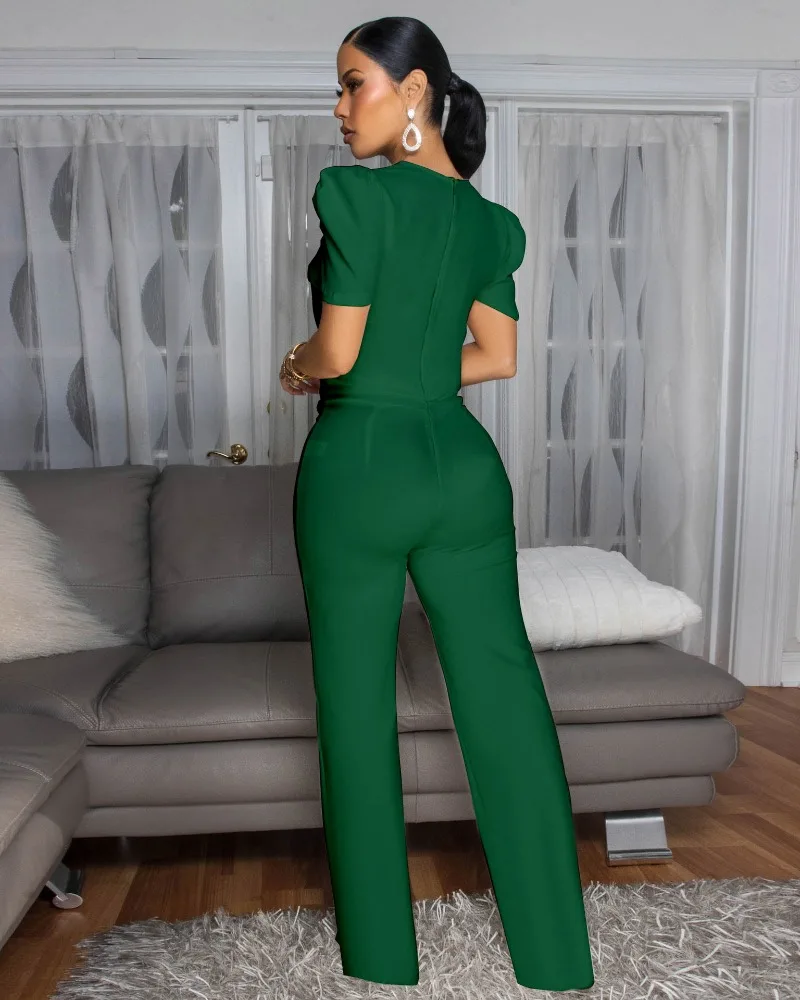 GUWU Fashion Street Donna Manica corta Tute a gamba larga 2025 Estate O-Collo Abiti sexy per feste di compleanno Pagliaccetti per abiti interi