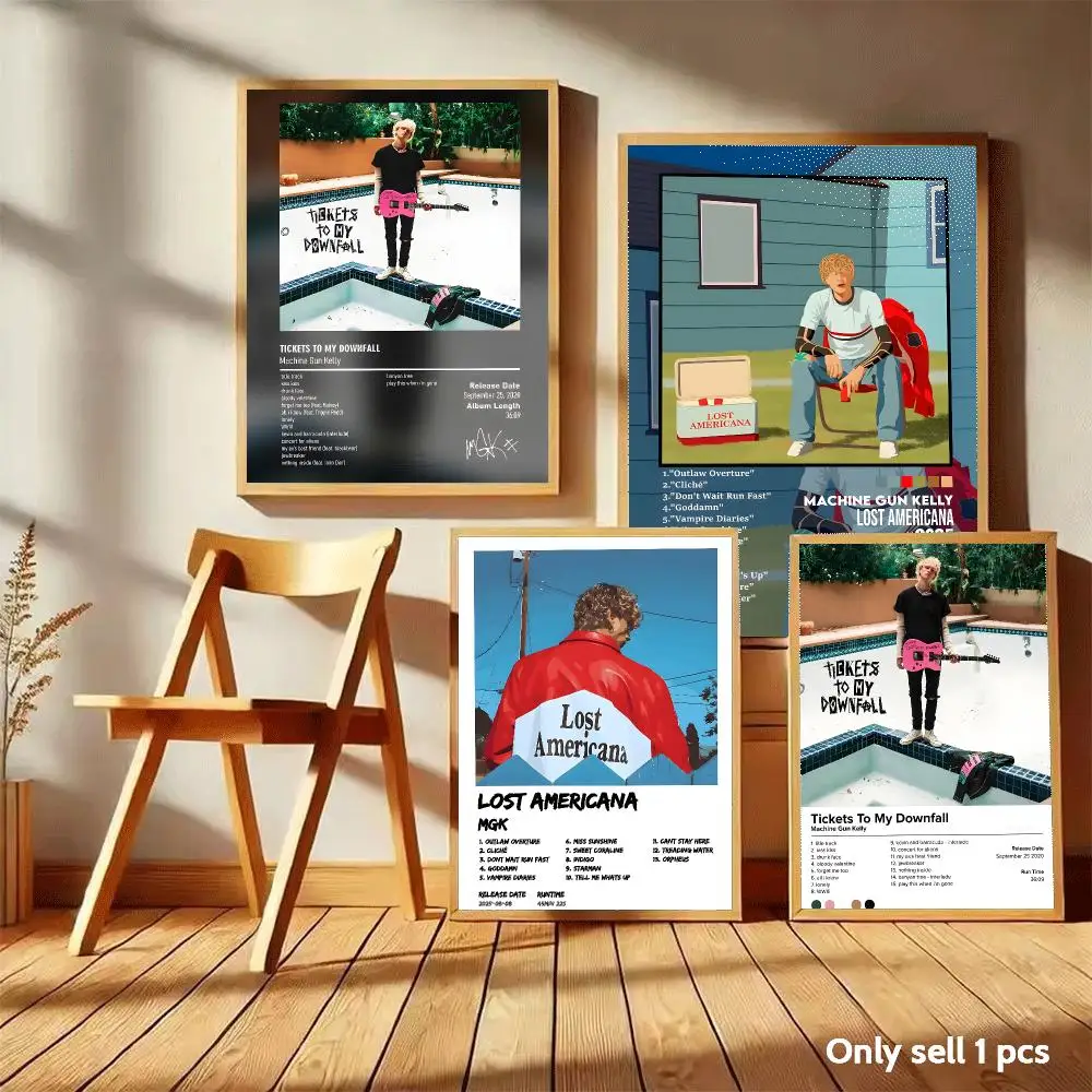 M-Machine G-Gun K-Kelly Poster Home Living Bed Room Bar Hallway Sticky Wall Art Printing Aesthetic Decor