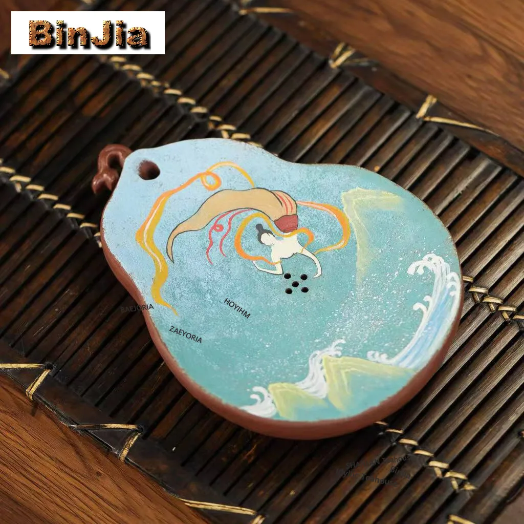 BAEJORIA Yixing Purple Clay Dunhuang Apsaras Gourd Pot Bearing Holder Teacup Tray Dry Brew Table Tea Tray Coasters Cha Craft
