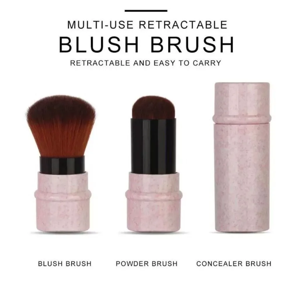 High Quality Retractable Makeup Brush Portable Multi-Functional Powder Blush Brush with Cover Single Blush Brush Outdoor Travel