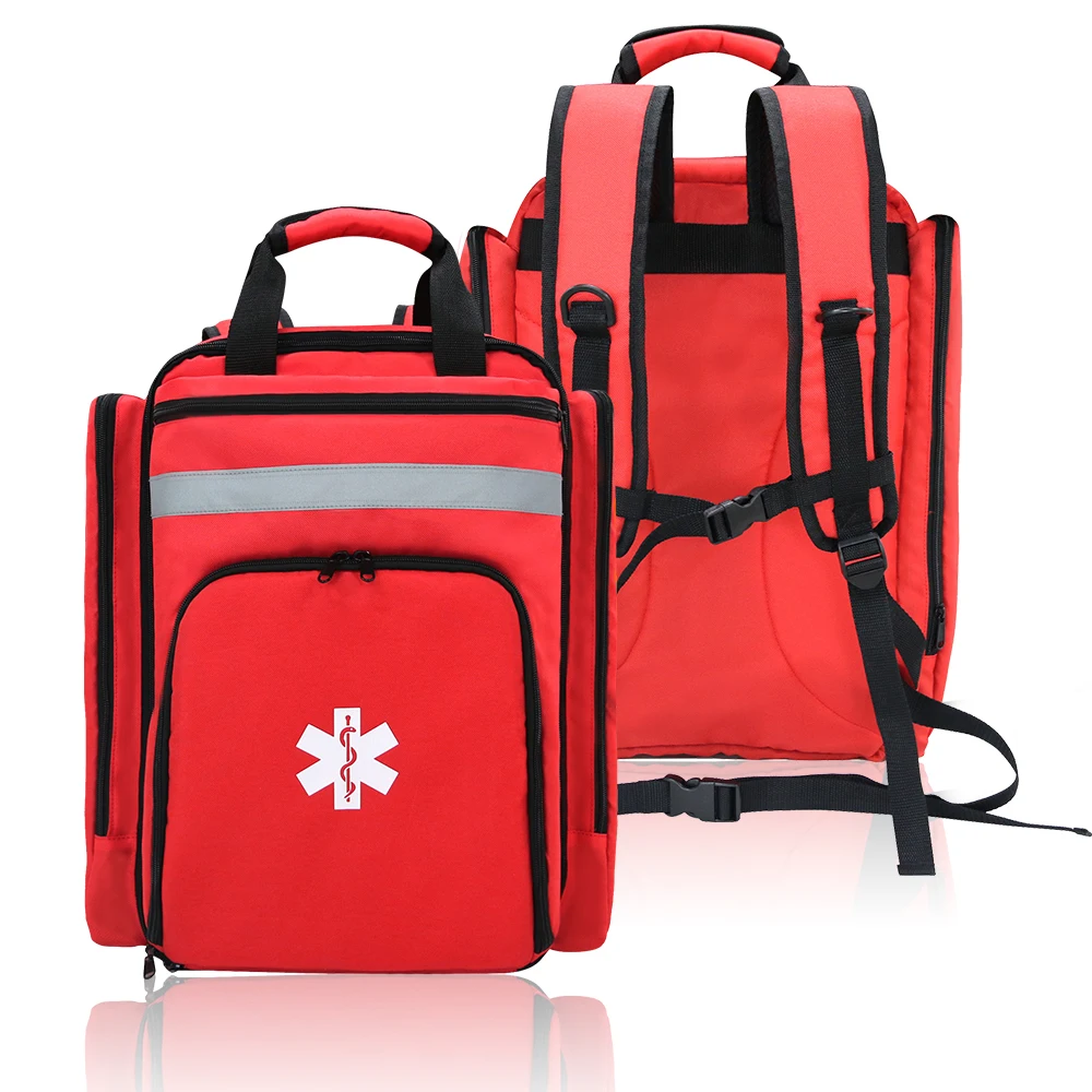 First Aid Kit Empty Emergency Backpack First Responder Trauma Bag Medical Supplies Case for Disaster Relief Field Trips Camping