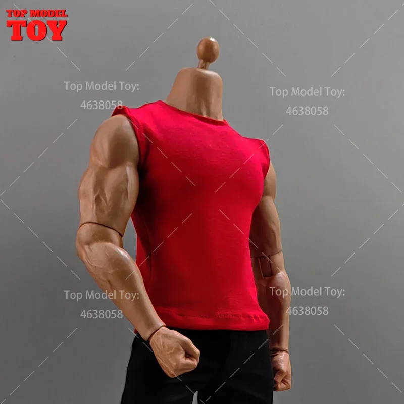 1/6 Scale Wide Shoulder Vest T-shirt Sportswear Clothes Model Fit 12'' Worldbox AT027 Male Soldier Action Figure Body Dolls Toys