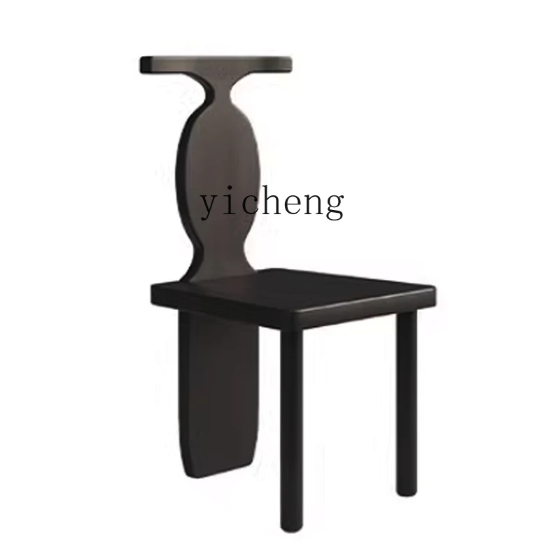 Zk Charming Style Restaurant Ideas Chair Retro Style Solid Wood Dining Chair Study Backrest Leisure Chair