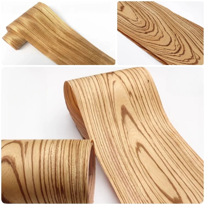 

Natural Zebra Wood Veneer Figured&Straight Grain for Tabletop Furniture Door Decor Craft DIY Panels Veneer L: 250X15-20cm