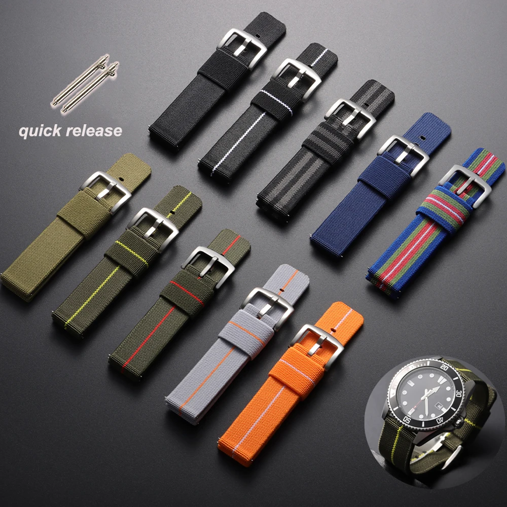 18 20 22 24 mm Nylonarmband für Tudor für Omega Uhrenarmband, gewebtes Canvas-Stoffband für Seiko Herren, Militär, Sport, Schnellverschluss