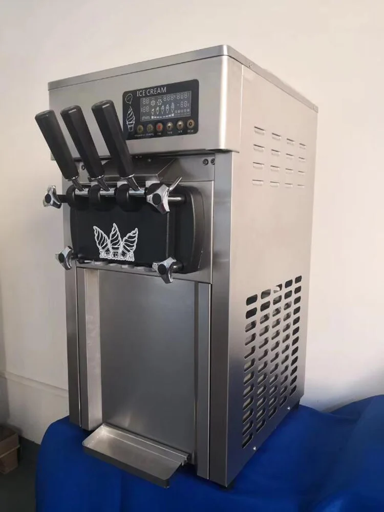 

1200W Table Top 2+1 Mixed Taste Soft Serve Ice Cream Making Machine Commercial Ice Cream Machine Sorbet Freezing Equipment