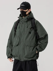 Spring Men's Jacket Hooded Windbreakers 8XL 7XL 6XL Plus Size Korean Fashion Loose Coat Windproof Casual Jackets for Men