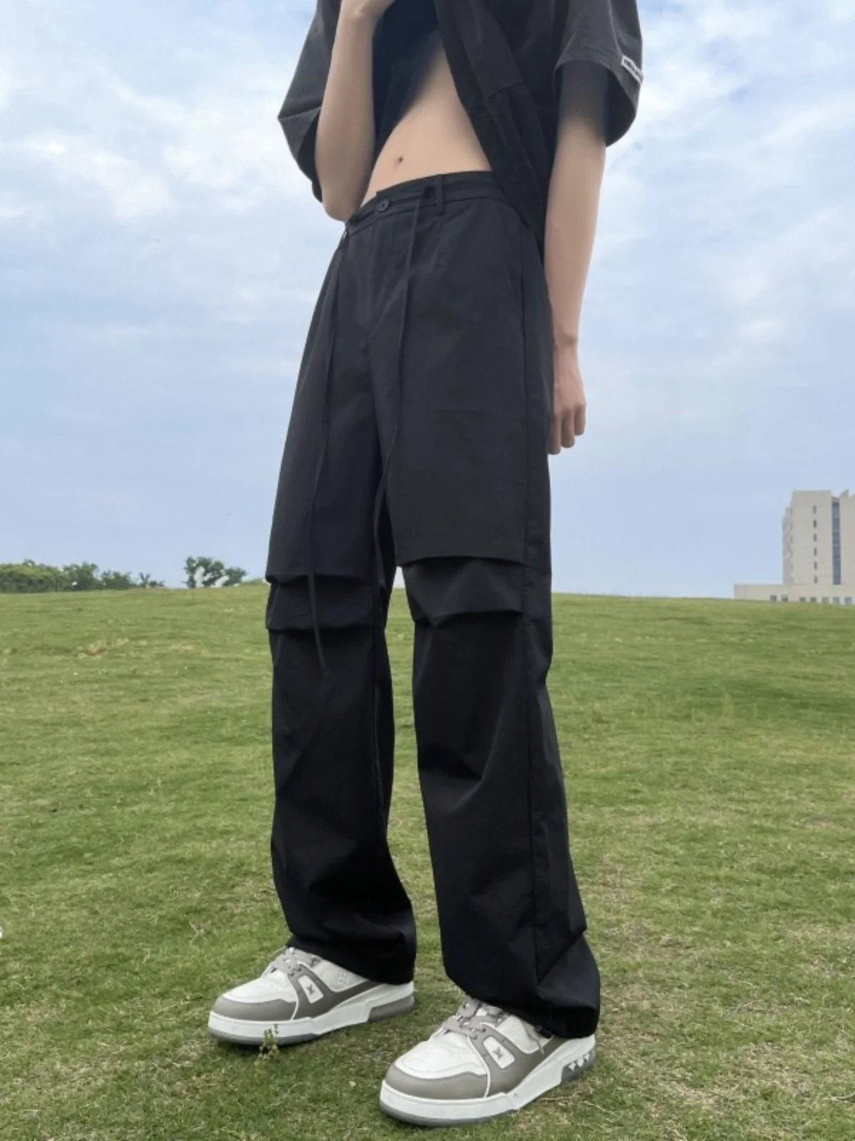 

y Men's Autumn Thin Loose Straight Leg Workwear Pants Casual Long Trousers Japanese Sle Retro Color Faion Brand