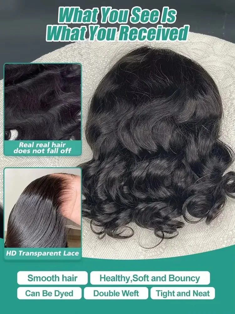 Body Wave Bob Wig Human Hair 13X5 Lace Front Human Hair Wigs For Women 13x7 HD Transparent Lace Frontal Wig 5x5 Glueless Bob Wig
